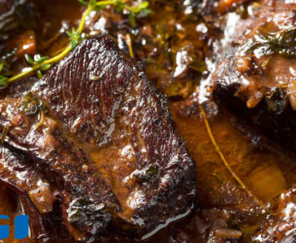 beef short ribs with onion gravy