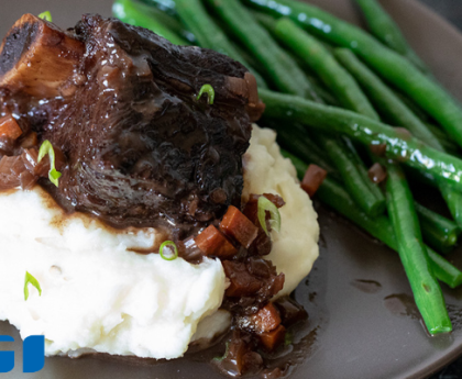 braised short ribs and potatoes